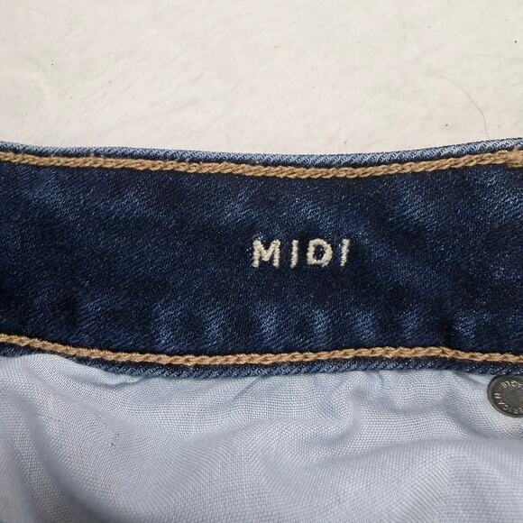 American‎ Eagle Midi Next Level Stretch Distressed Denim Jean Shorts Size 2 - Picture 5 of 8